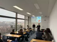 UG students on the international Erasmus+ BIP program at Newton University in Prague