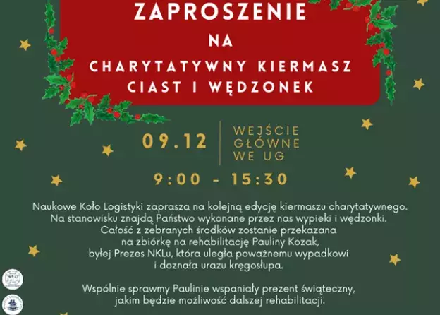 CHARYTATYWNY KIERMASZ CIAST I WĘDZONEK 09.12.2024