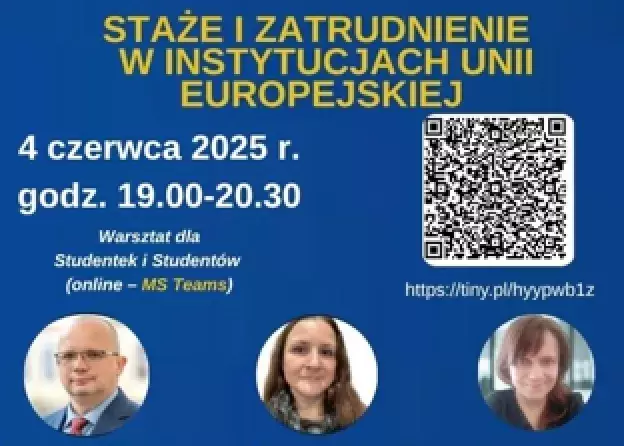 Zaproszenie na spotkanie online: Staże i kariera w instytucjach Unii Europejskiej