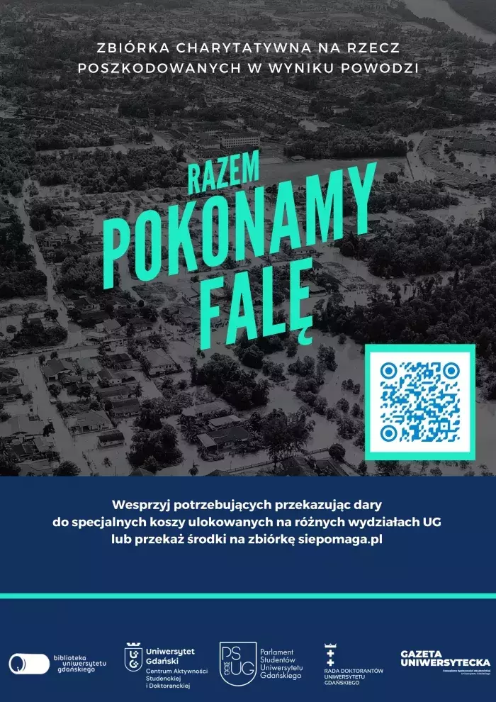 Plakat Zbiórka charytatywna na rzecz poszkodowanych w wyniku powodzi